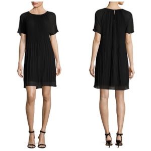 Michael Kors Black Pleated Flutter Dress